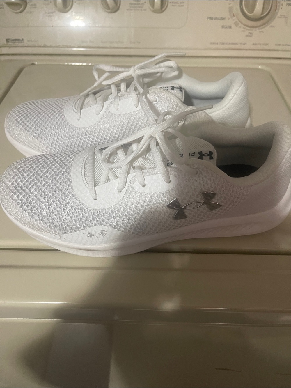 Under Armour All-White Mesh Training Sneakers